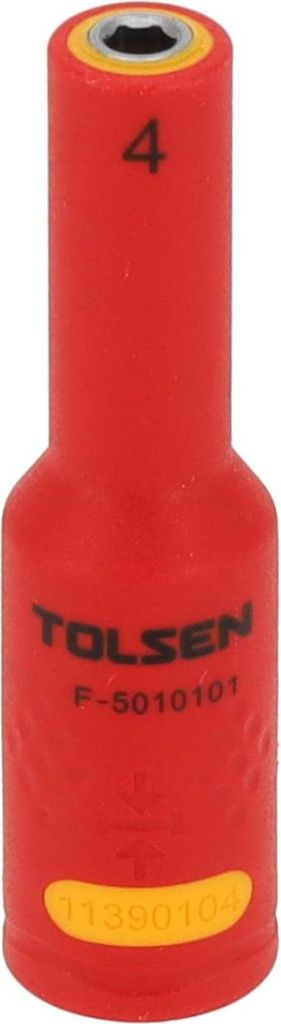 VDE-isolierter 1/4" langer Steckschlüssel Sechskant 4 mm - Maxami
