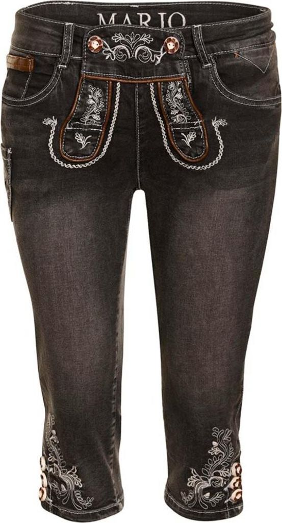 Trachtenjeans Franziska Kniebund schwarz 32 Produktbild 