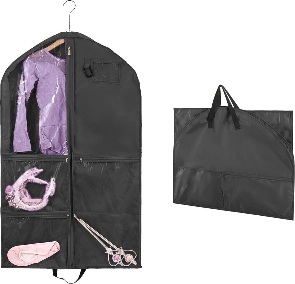 Kinderkleidung Tasche mit 5 Taschen,Faltbare Kinder Kleidersack Kurz Kleidungs H?ngeabdeckung fš¹r einfache Organisation fš¹r T?nzer,Auffš¹hr...