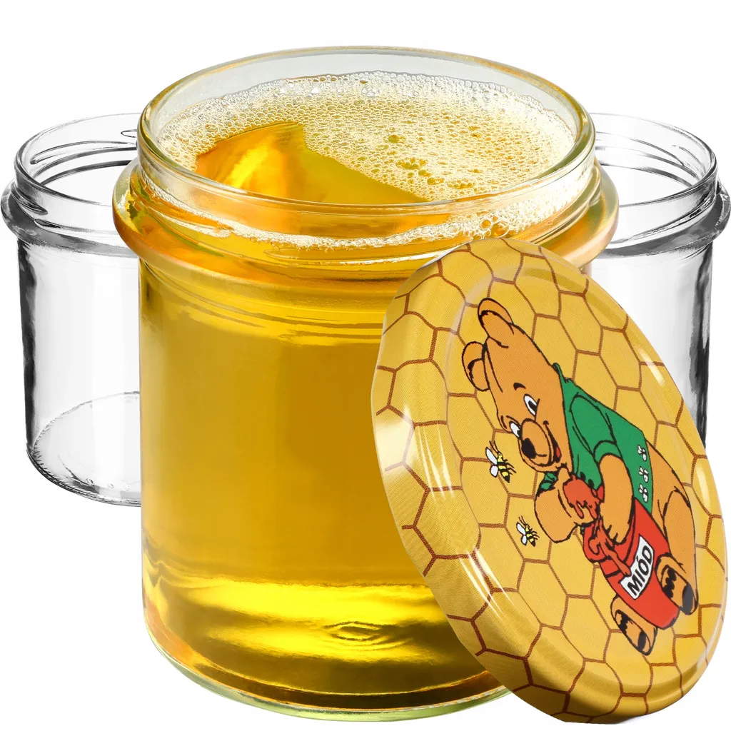 KADAX Barattoli per marmellata da 425 ml, con tappo a vite, barattoli con tappo a vite, vasetti per marmellate, confetture, miele (nero a quadretti/24 pezzi