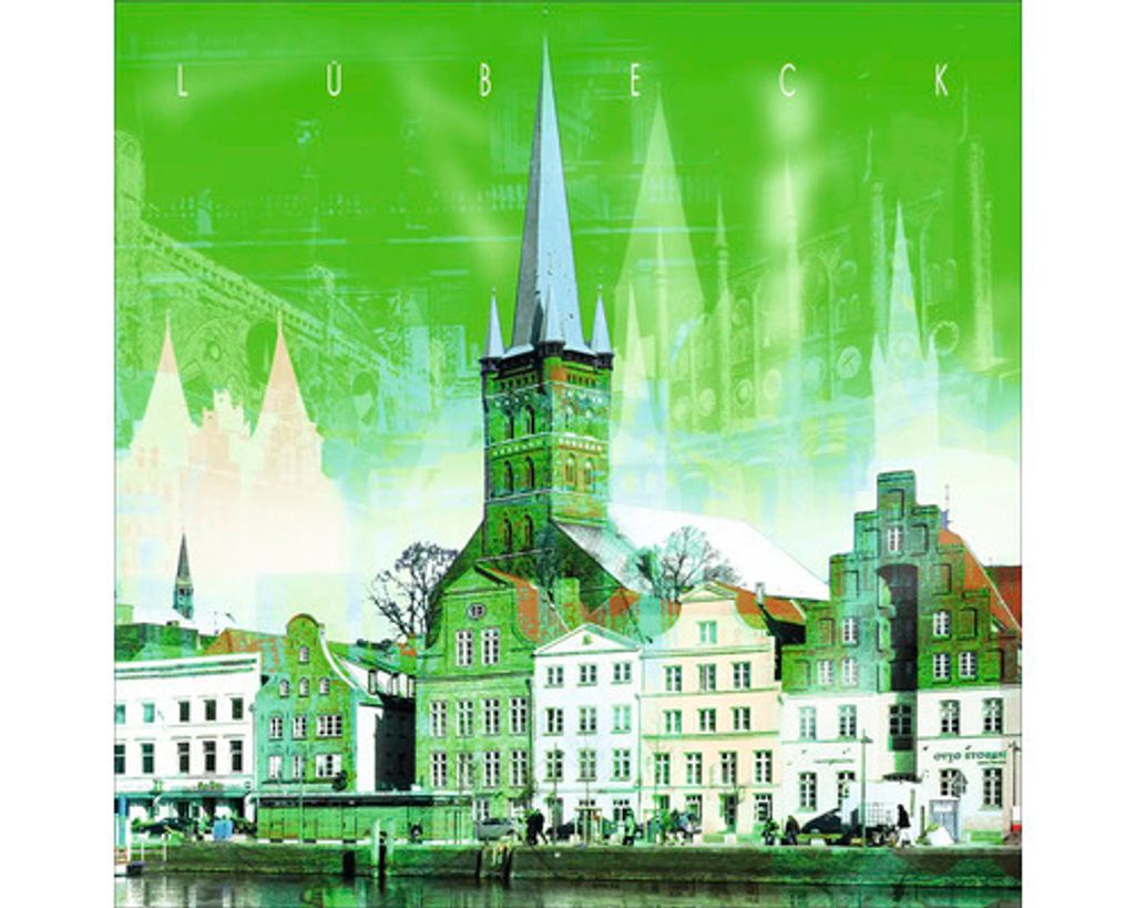 Glasbild Lübeck Petrikirche 20x20 cm