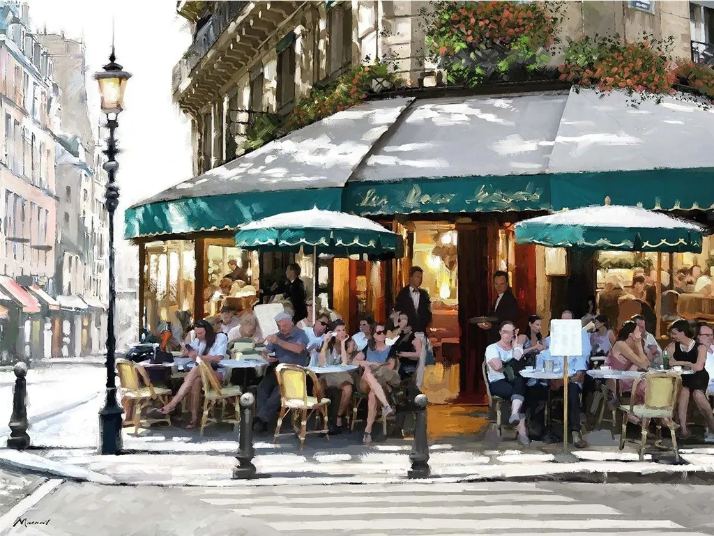Tableau salon Corner Cafe Richard Macneil - Décoration murale 80x60
