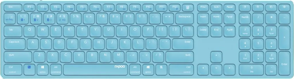 Clavier Rapoo E9800M Ultra-Mince Bluetooth et Sans Fil QWERTZ Bleu