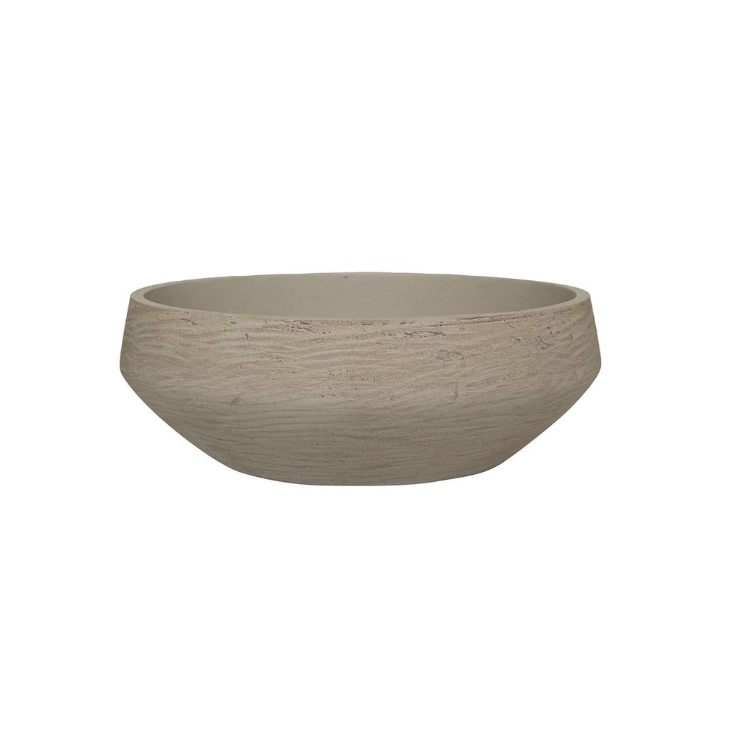 Pottery pots Schale-Übertopf Madu Grau gewaschen-Grau-Beige D 45 cm H 16 cm