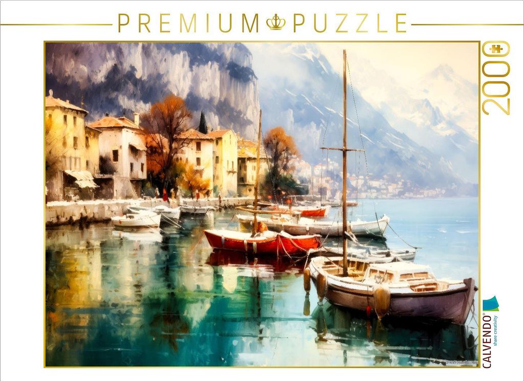 CALVENDO Puzzle Boote vor Anker | 2000 Teile Lege-Größe 90x67cm Foto-Puzzle für glückliche Stunden