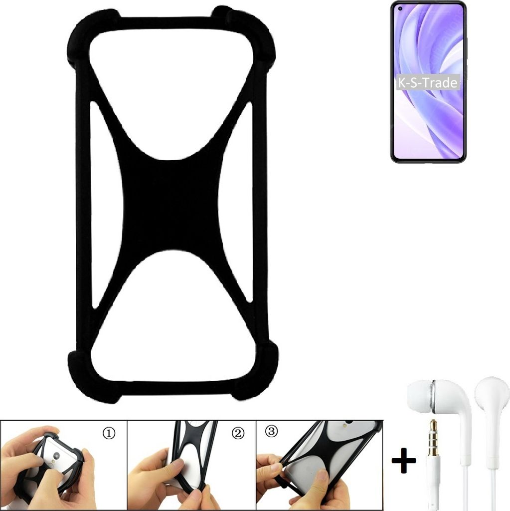 K-S-Trade Handy-Hülle + headphones kompatibel mit Xiaomi Mi 11 Lite 5G Schutz-Hülle Bumper Silikon Cover Case Silikoncase Silikonbumper TPU Softcase