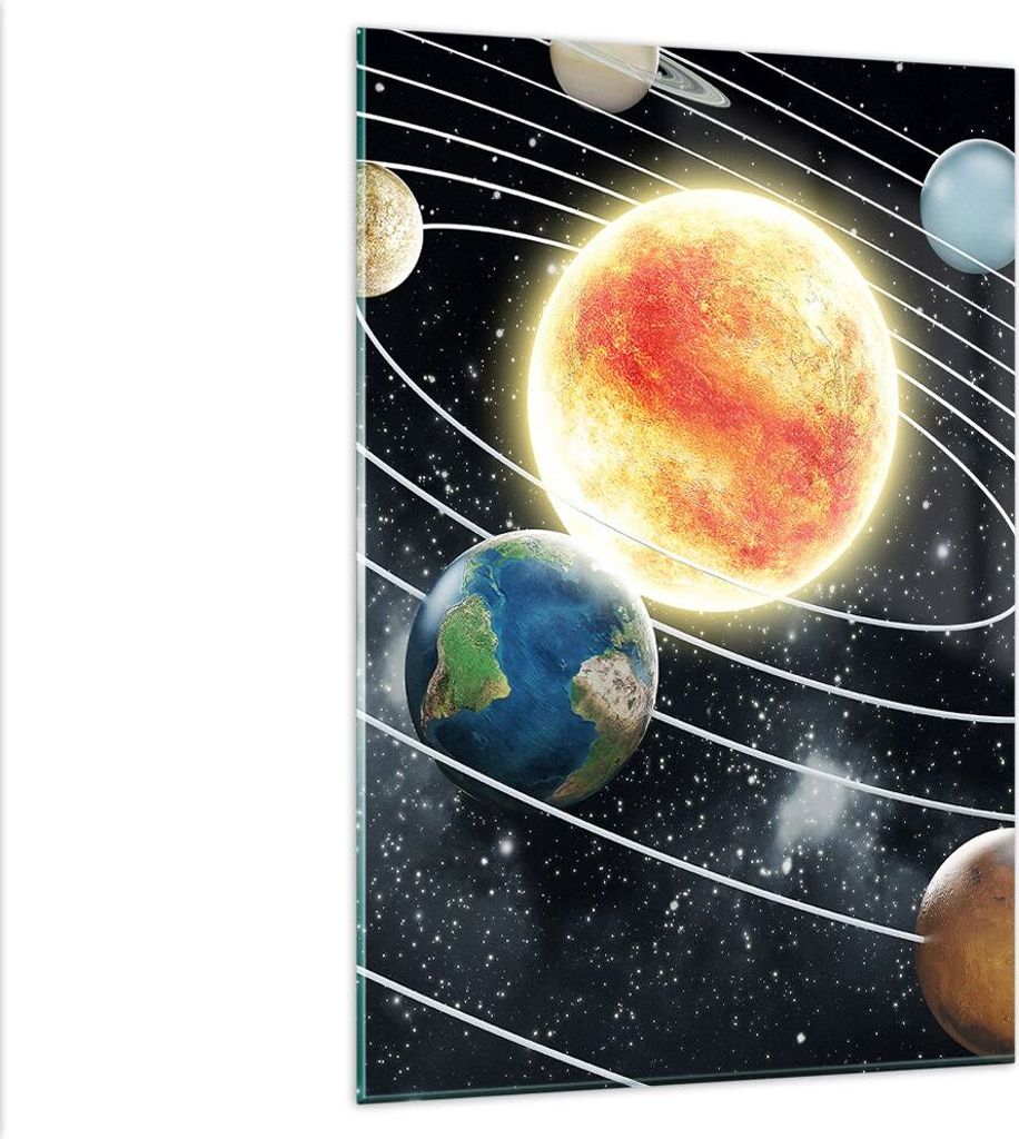 Bilder auf glas - Einteilig - Kosmos Planet - 80x120cm - Glasbilder - Wandbilder - Bilder - zum Aufhängen bereit - Wanddekoration aus Glas - Glas ...