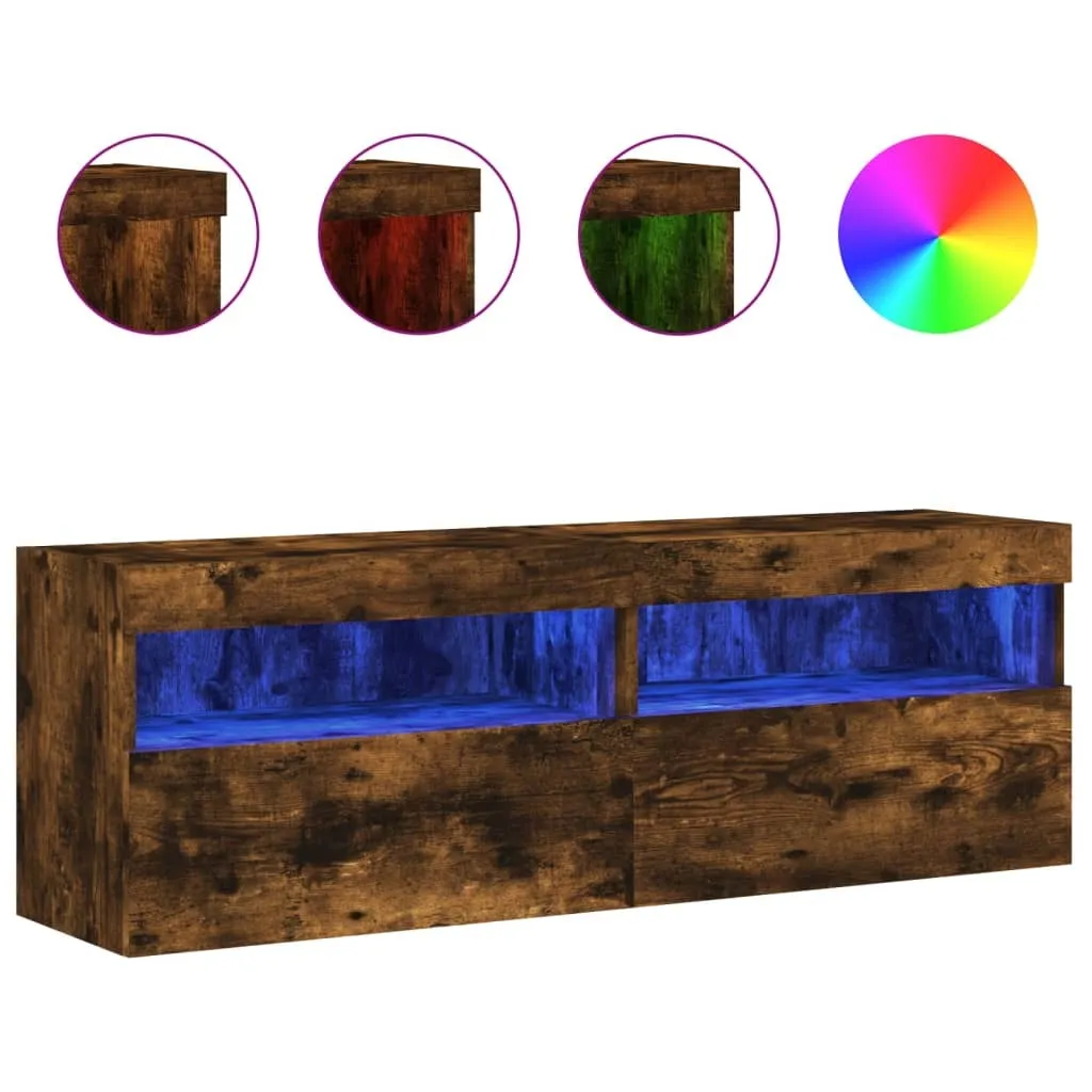 Crea il tuo Cinema in Casa: Set 2 Pensili TV LED Rovere Fumé 60cm