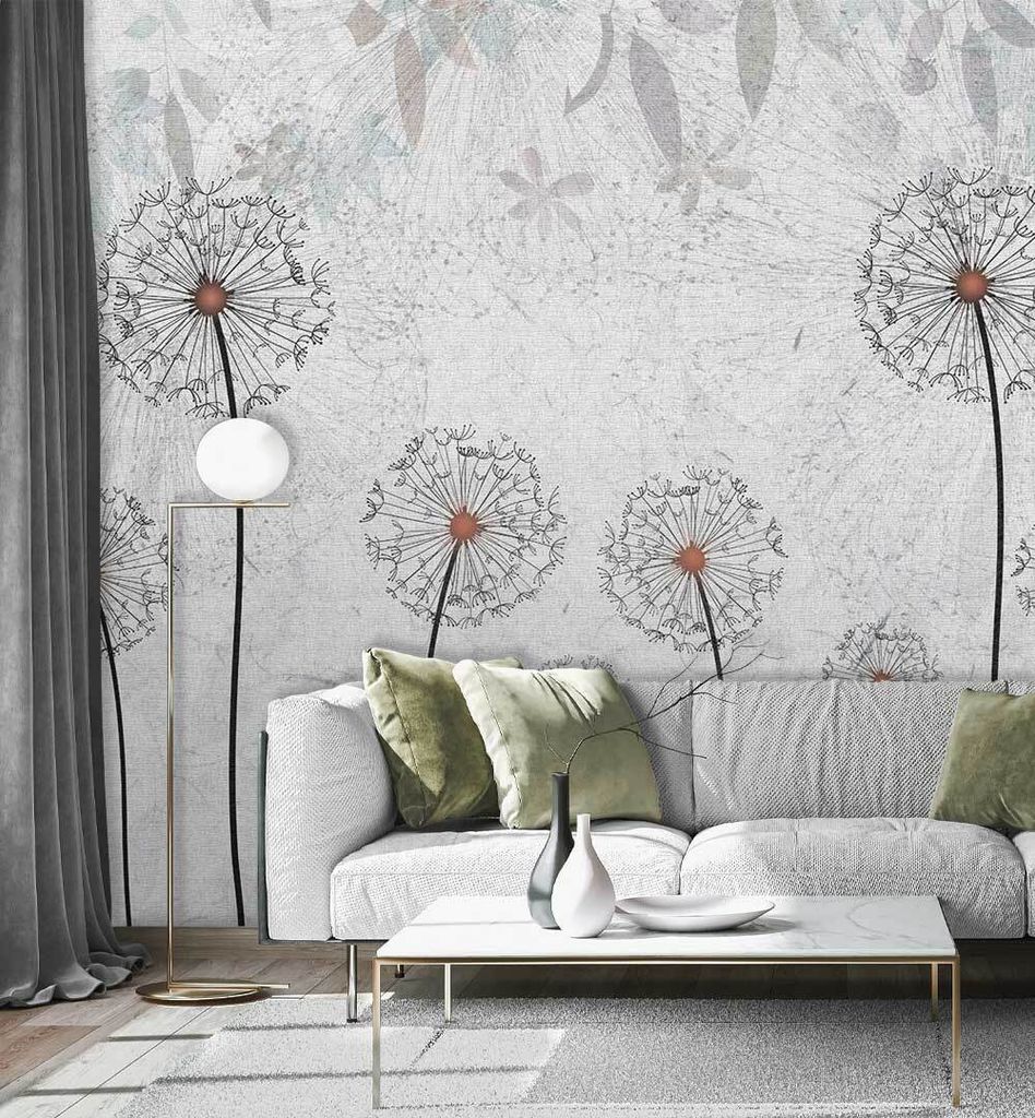 Fototapete Auf ins Pusteblumenfeld, Material:Premium Vlies 150g/qm, Größe Tapete:390 x 300cm