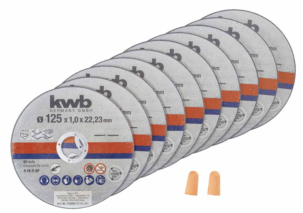 KWB Trennscheiben-Set, 712022, 125x1,0 mm, 10 Stück Produktbild 
