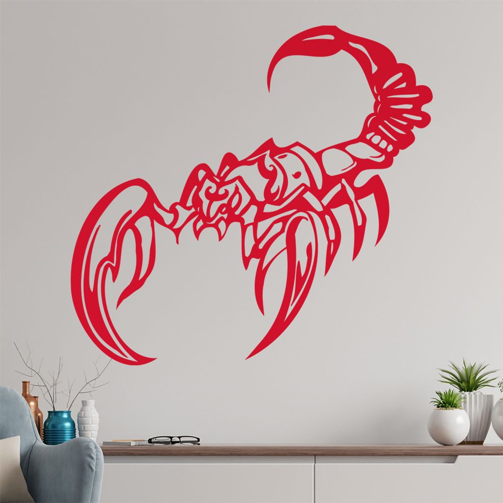 Skorpion Wandtattoo in 6 Größen - Wandaufkleber Wall Sticker - Dekoration, Küche, Wohnzimmer, Schlafzimmer, Badezimmer