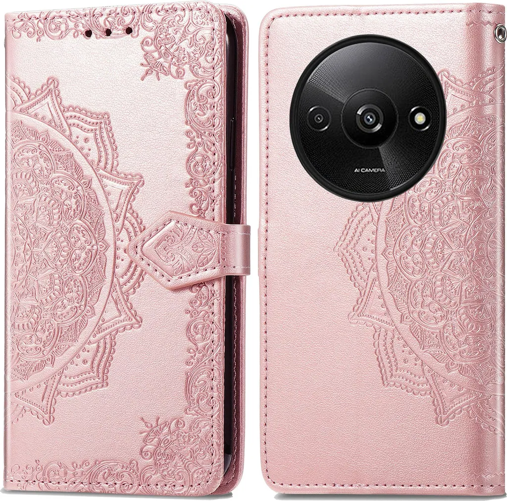 Recensione Custodia imoshion Mandala per Redmi A3 - Oro Rosa Wallet Case