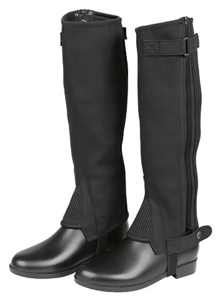 Chaps d'Équitation Extensibles Noires L Kerbl - Accessoire Bottes de Cavalier