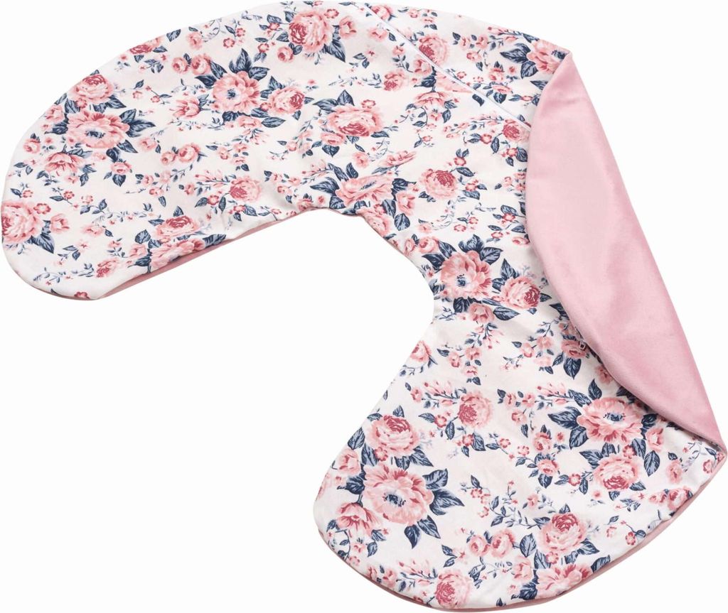 Roses & Smokey Pink Soft Velvet Kissenbezug für Stillkissen