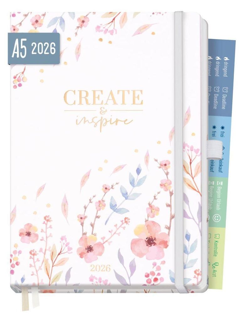Chäff-Timer Premium 2026 / A5 / Sweet Flowers / Produktbild 