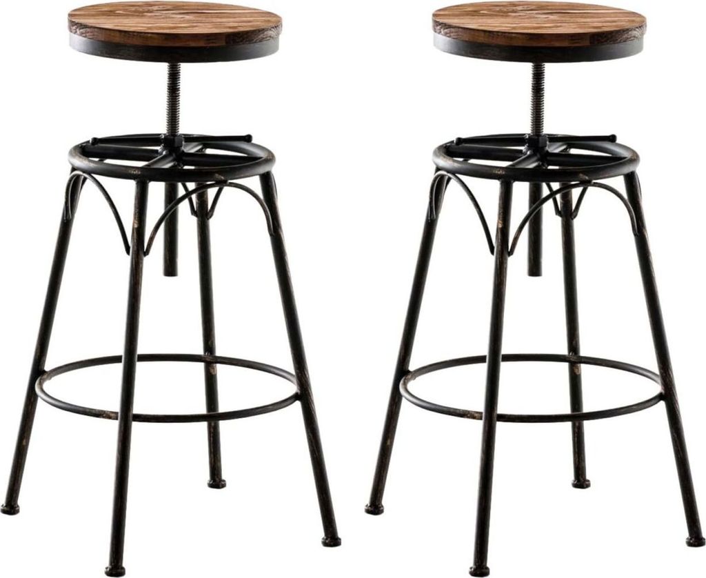 2er Set Barhocker Beam bronze
