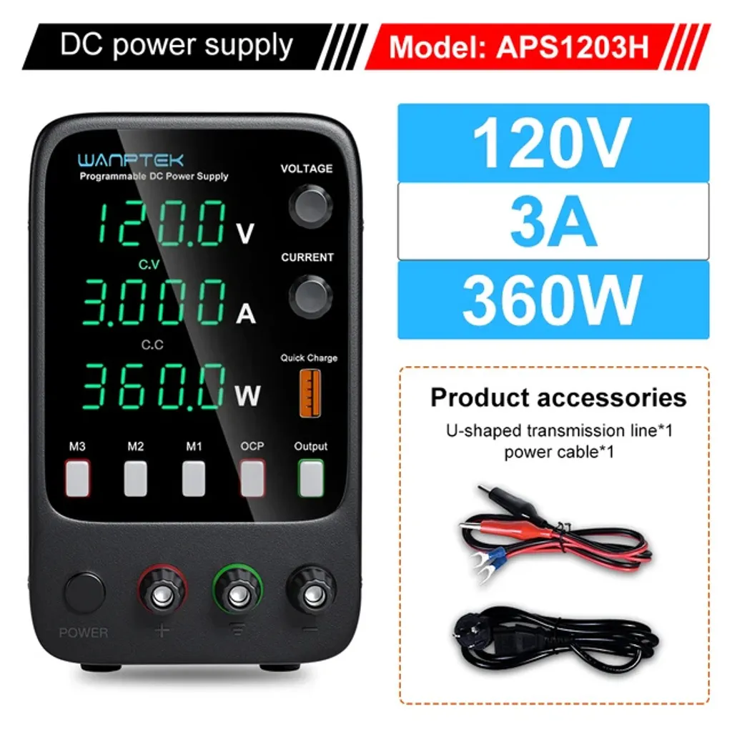 Alimentatore Wanptek APS1203H 120V 3A | Programmabile & Sicuro - 2