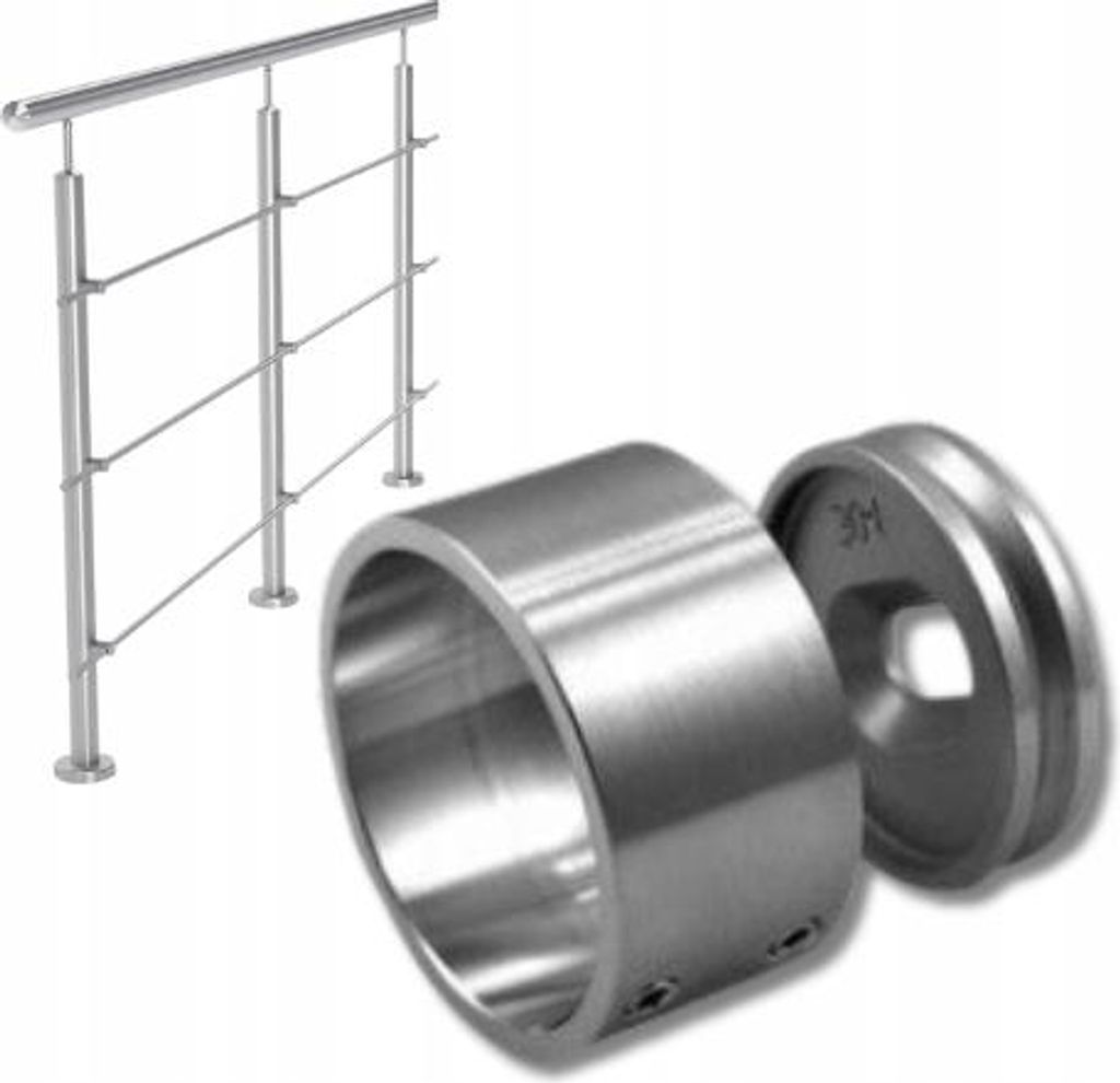 Edelstahl Wandflansch - für Rohre Ø 42,4 x 2,0 mm - V2A - Handlauf-Anschluss für Geländer