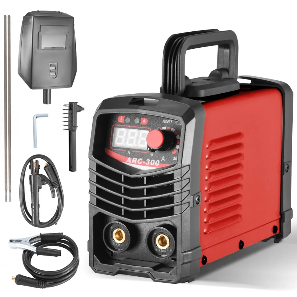 Saldatrice ARC MMA, uscita 300A, controllo completamente digitale, spina 220V EU rossa