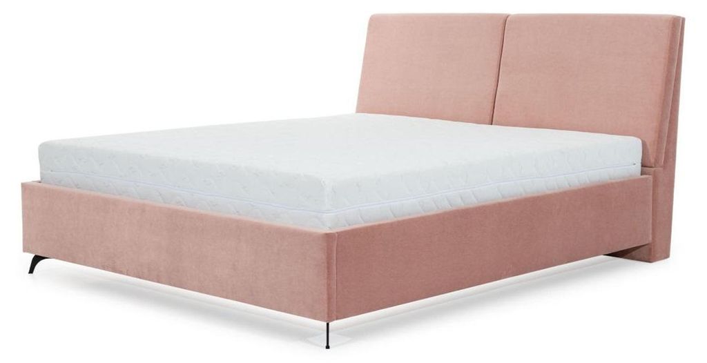 Bett Rosa Schlafzimmer Holz Möbel Textil Design Hotel Betten Art déco Stil Neu