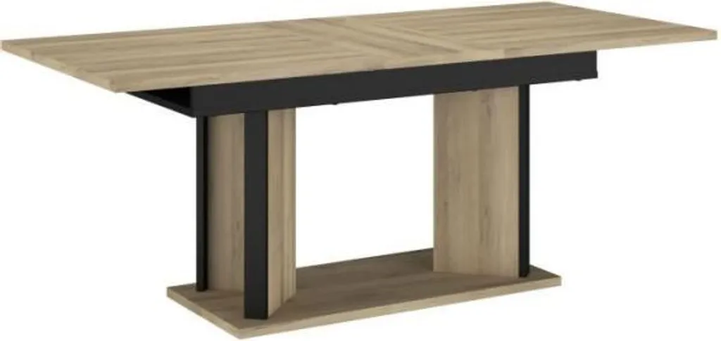 Grande table de repas Oskar extensible pour 8 personnes chêne noir
