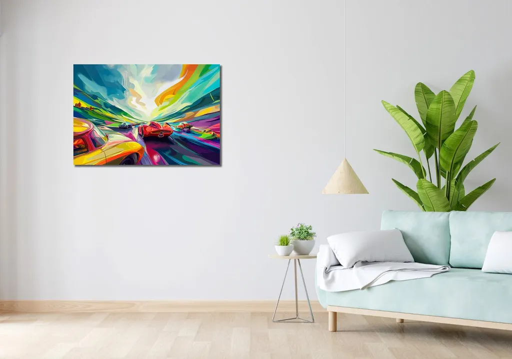 Quadro 90x60 cm Gara sotto i colori - 2
