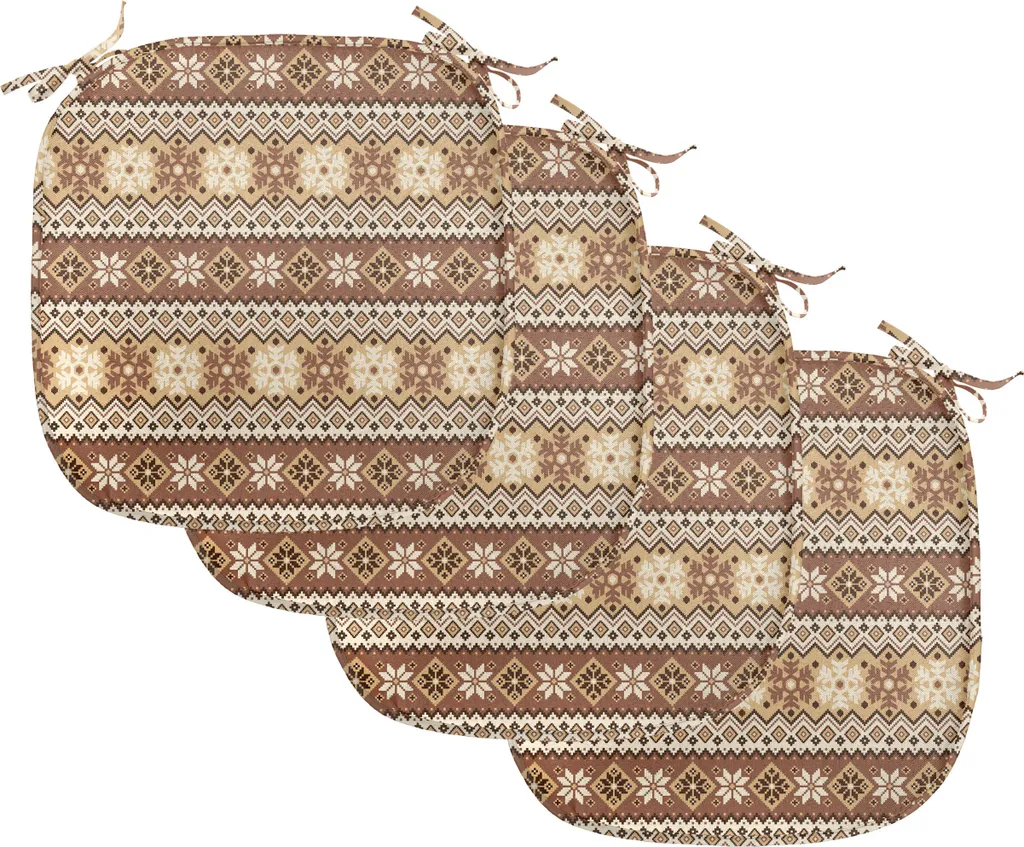 Set 4 Imbottiture Nordiche per Sedie ABAKUHAUS 40x40cm Sand Brown