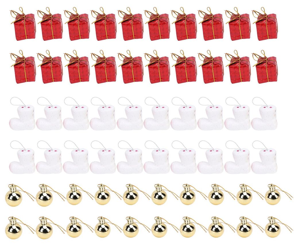 60 Stück Weihnachtsbaumschmuck aus Schaumstoffkugeln, Strumpf-Geschenkboxen, Dekoration für Partys, Geschäfte und Schulen