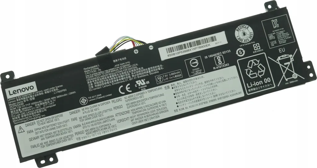 Batterie interne PC portable Lenovo L17M2PB3 30Wh 7.5V 2 cellules
