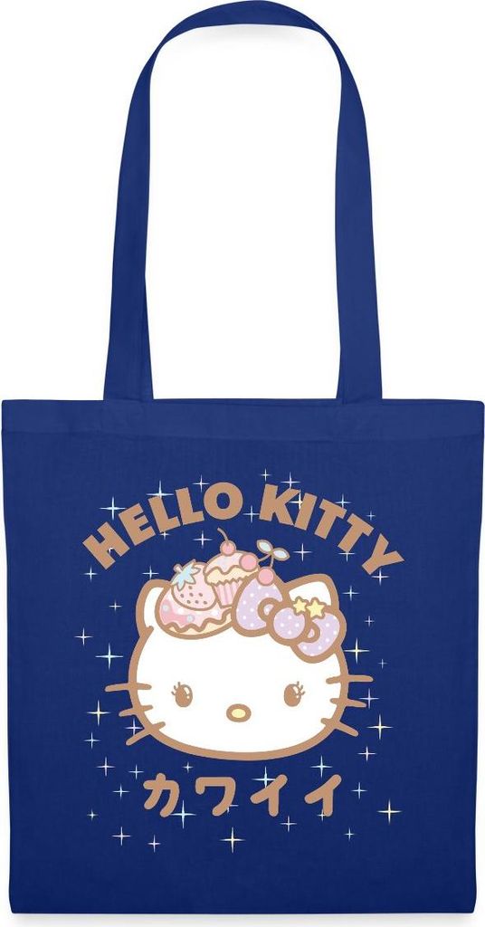 Spreadshirt Hello Kitty Kawaii Stil Stoffbeutel, One size, Royalblau