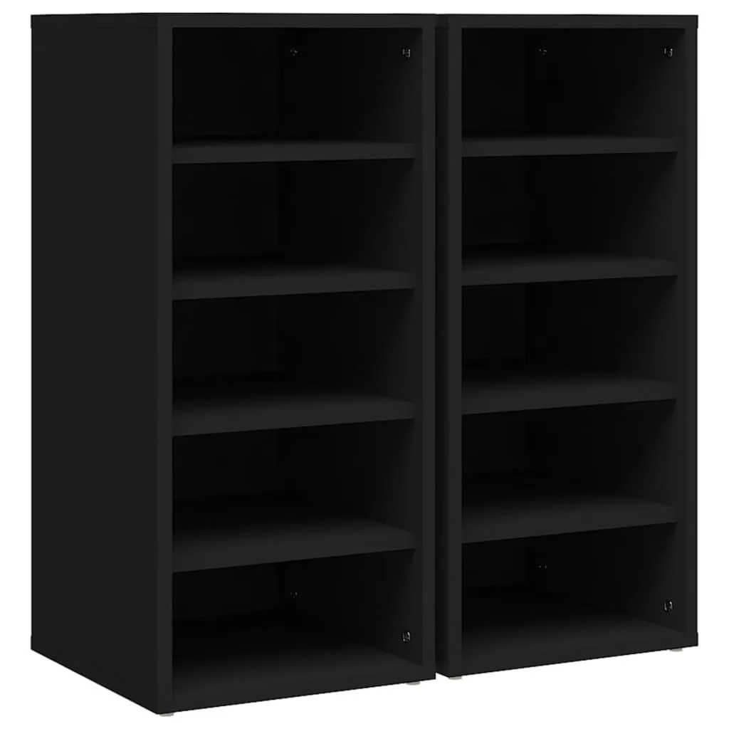 Coppia Scarpiere Salvaspazio Nere 31,5x35x70 | Ordine Totale