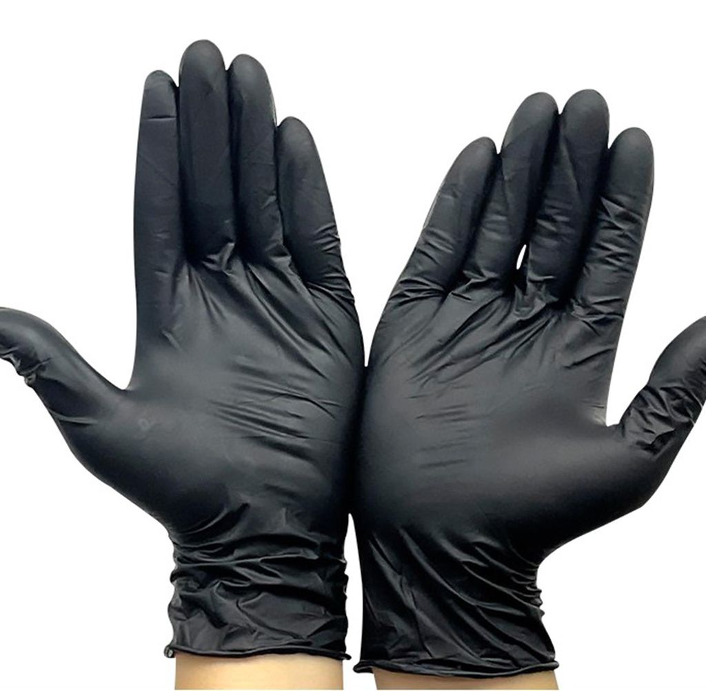 50 Stück Einweg-Nitrilhandschuhe, puderfrei, latexfrei, dehnbar, durchstichfest, Schutzhandschuhe
