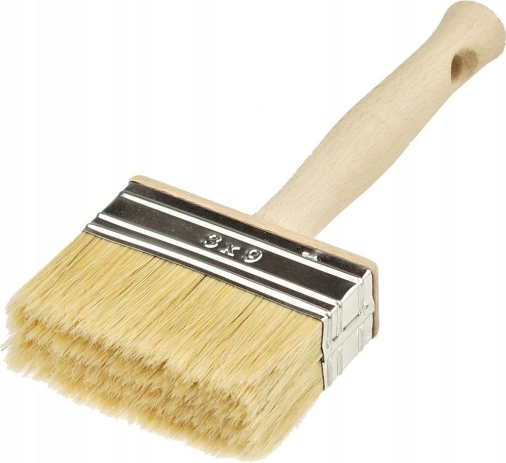 FEINZ | Malerpinsel 90 mm - Hochwertiger Holzgriff - Dichtes Borstenmaterial - Ideal für Wände und Decken
