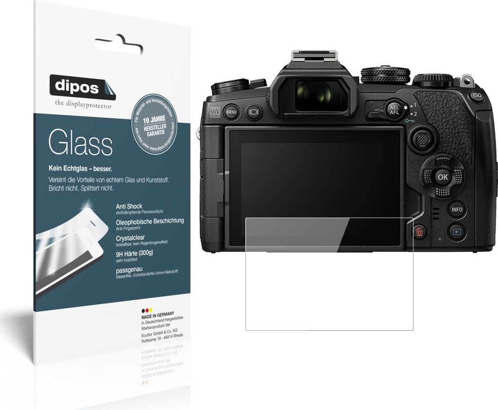 2x Schutzfolie für Olympus OM-D E-M1 Mark III - Anti-Shock 9H Folie dipos Glass Kunststoffglas