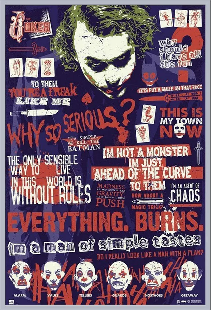 Affiche Joker Batman Protégée : Cadre Shinsuke Argenté et Vitre Acrylique