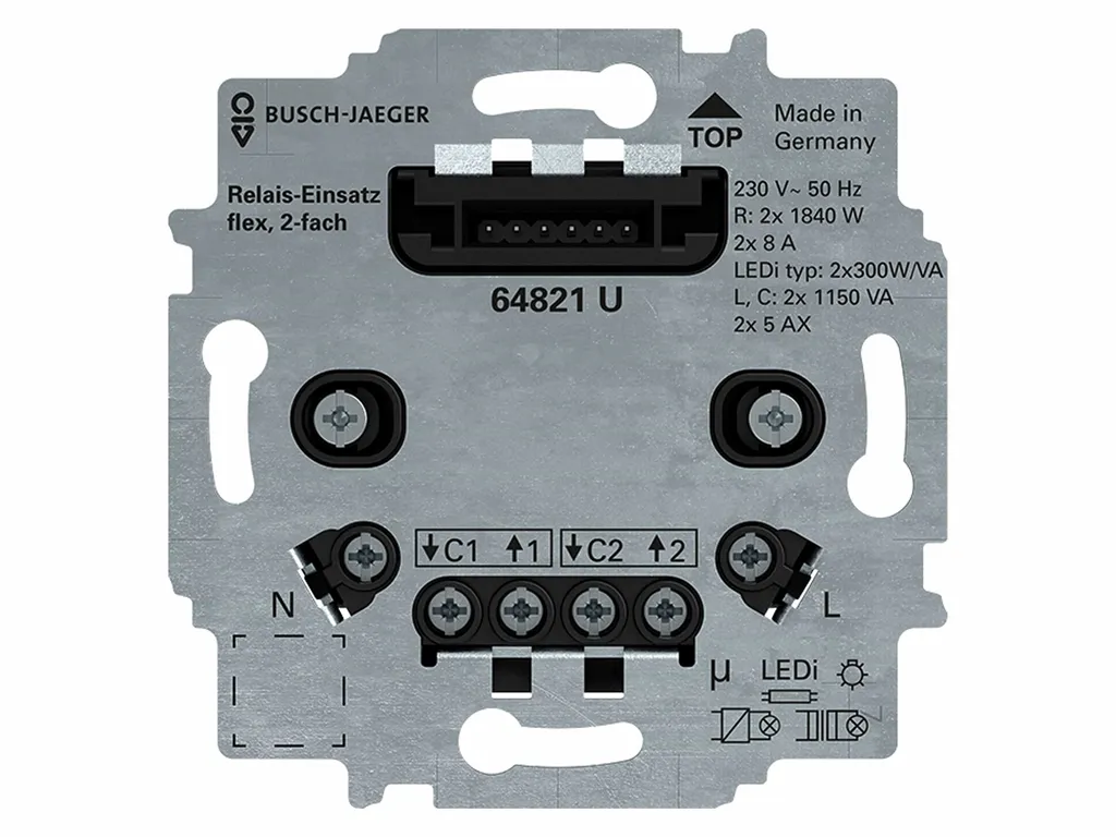 Mécanisme Relais de Série Busch-Jaeger 64821 U pour Interrupteur Double