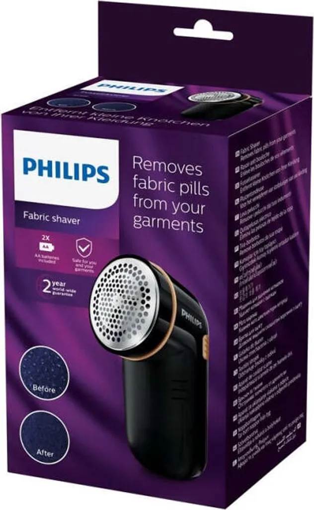Rasoio per Tessuti Philips GC026/80 Nero: Togli Pelucchi a Batteria