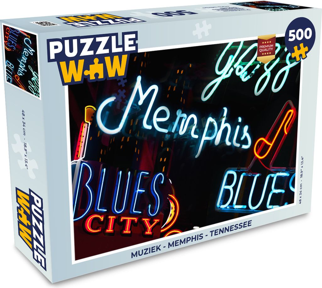 MuchoWow Puzzle 500 Teile Musik - Memphis - Tennessee - 500 Teile - Kinder - Selberbauen - Puzzlespiele