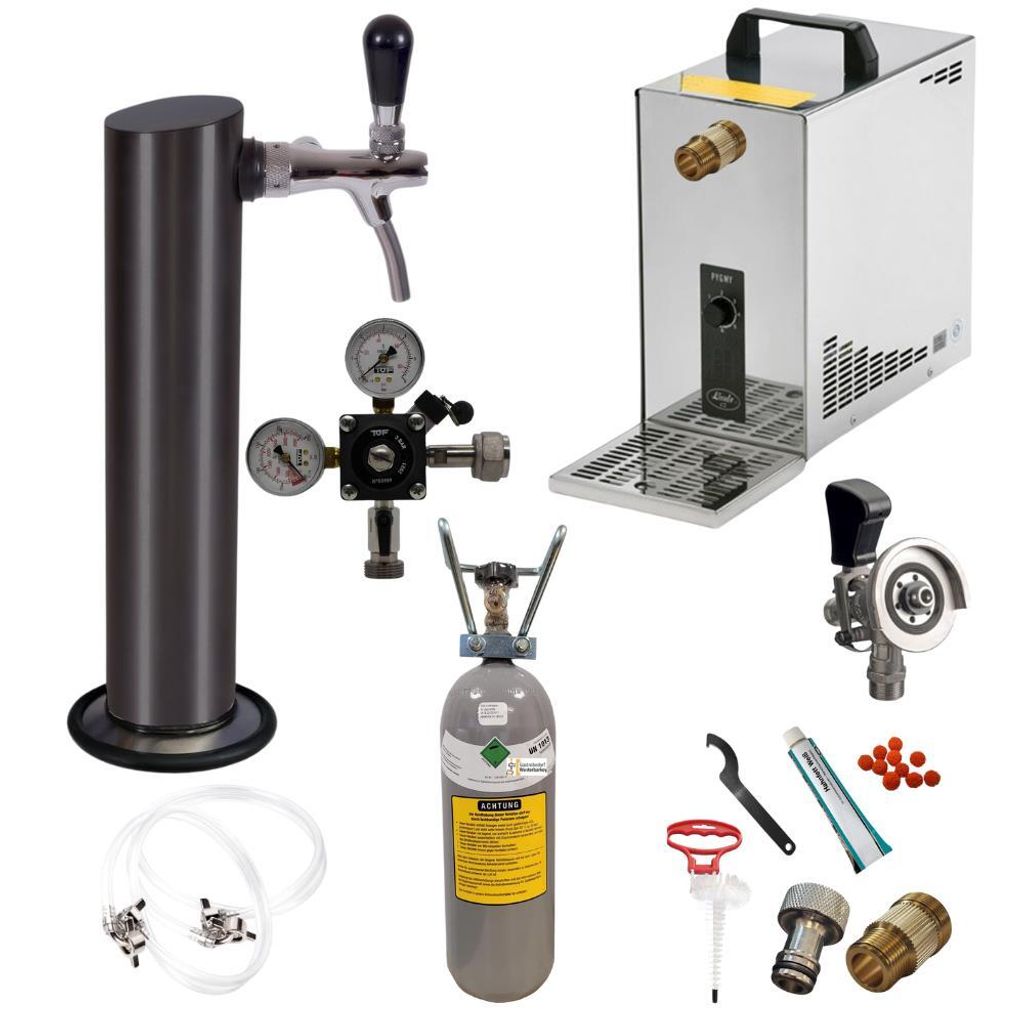 Untertheke 35l Säule Schwarz Typ M 2kg&R-Set