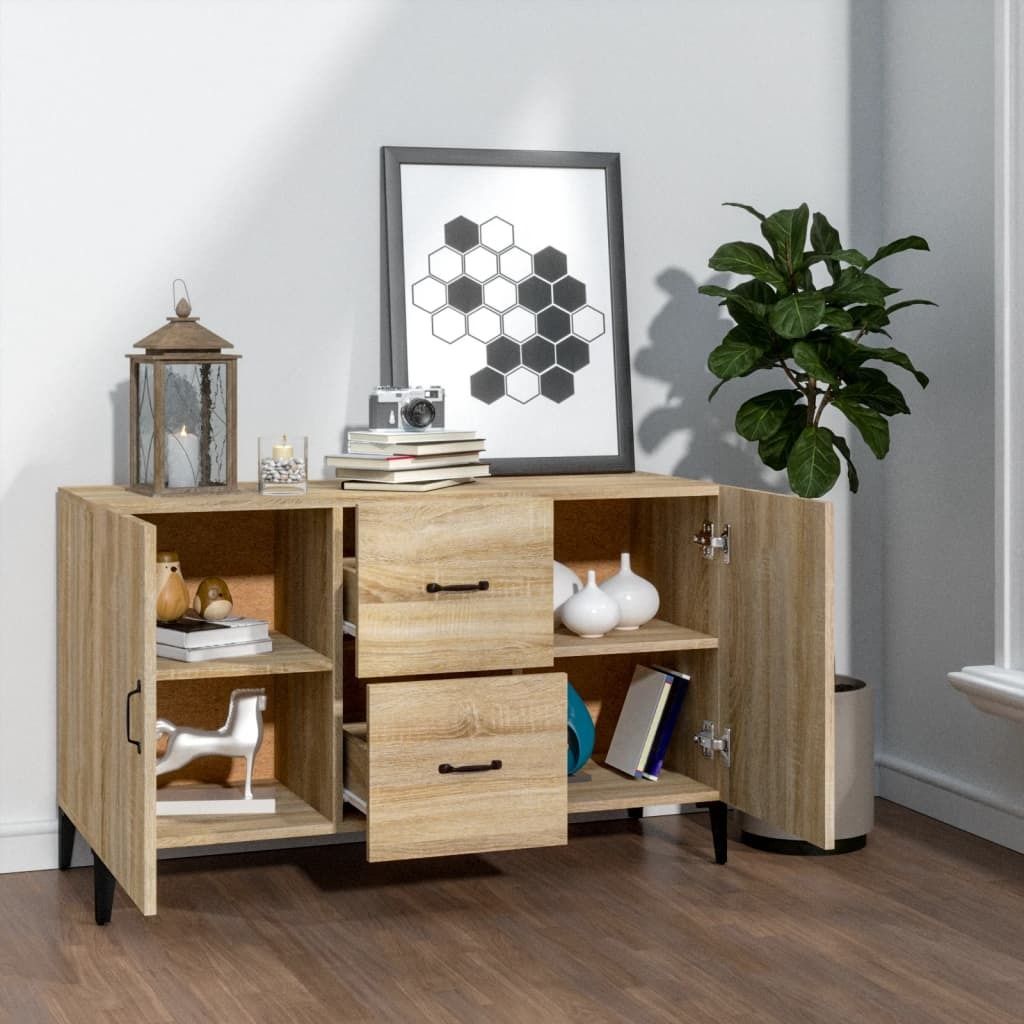 Best Möbel Sideboard 1 PC Moderne für Wohnzimmer - Anrichte/Beistellschrank - Sonoma-Eiche 100x36x60 cm Holzwerkstoff - Kommoden designMöbel11386