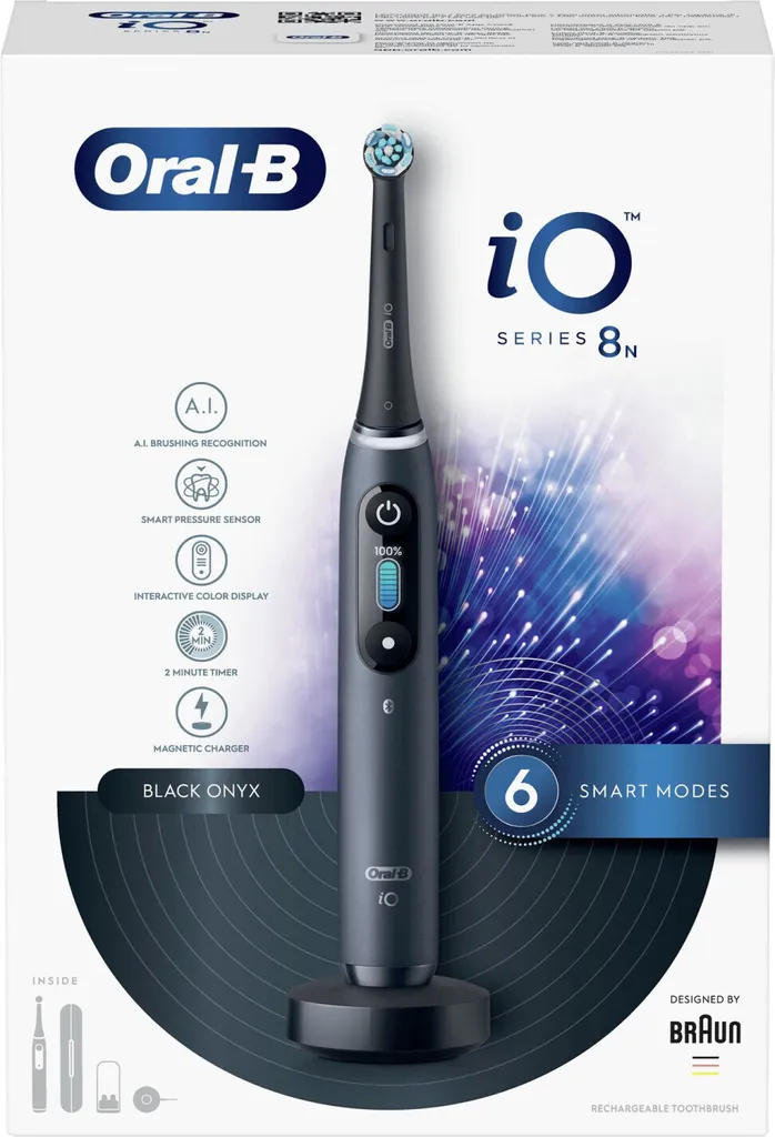 Brosse à dents électrique oscillo-rotative Oral-B iO 8 noire et étui