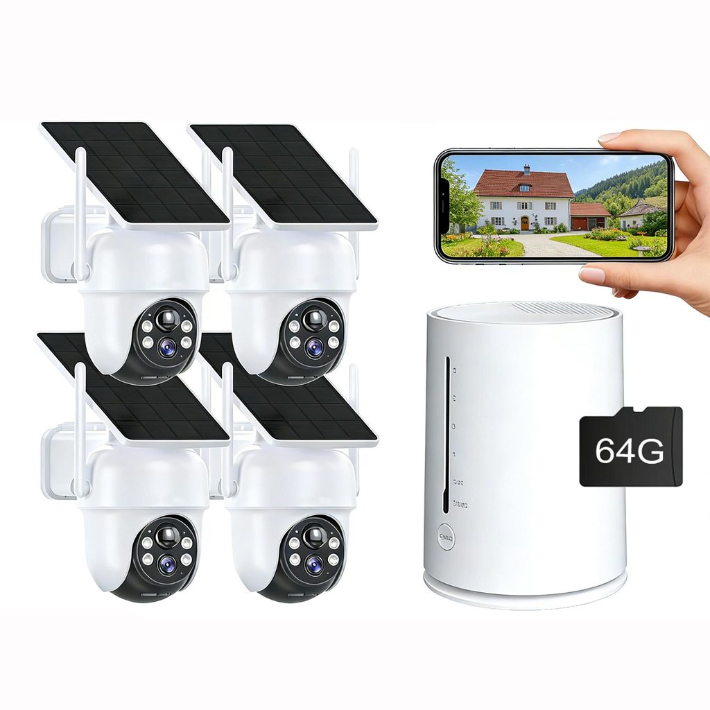 【5 MP + PTZ 360°】 Kit de caméras de surveillance Image du produit 