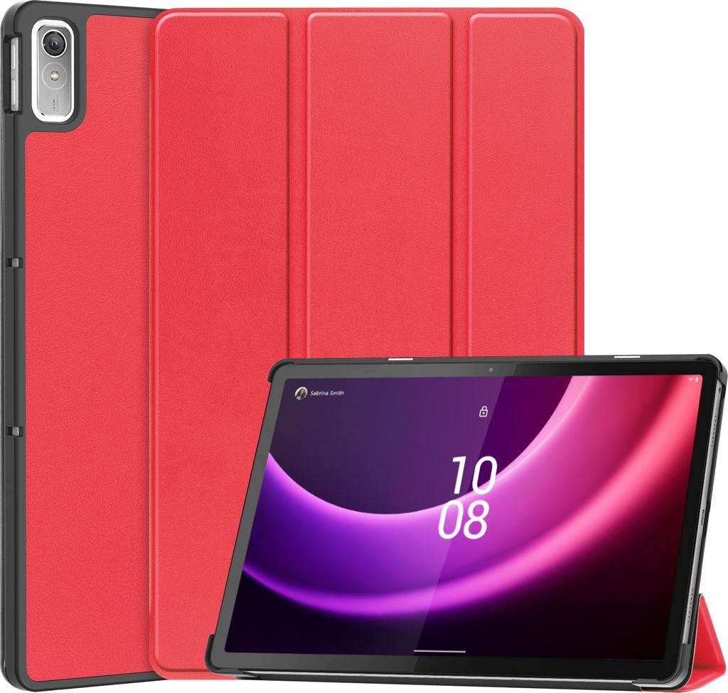 Case2go - Hülle kompatibel mit Lenovo Tab P11 2nd Gen (2022) - 11.5 inch - Mit AutoWake-Funktion Kunstleder TPU Tablet Case Schutzhülle - Rot