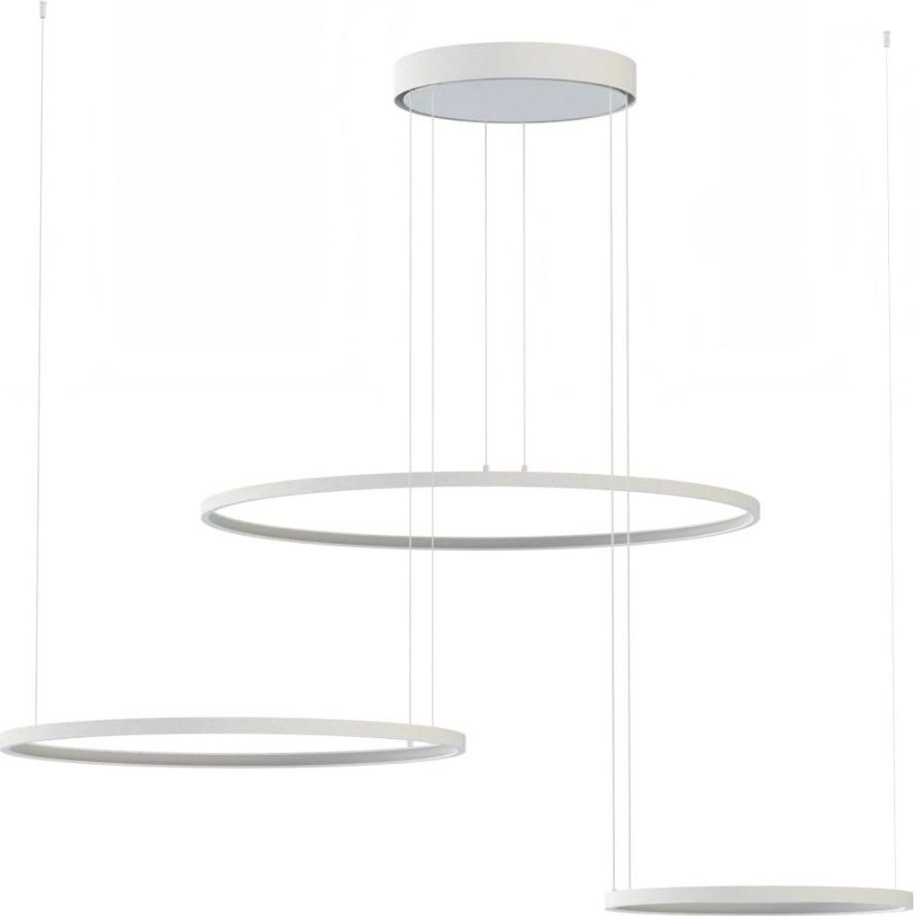 LED Pendelleuchte Aluminium Metall H: max. 140 cm Weiß 3000 K warmweiß 1600 lm Modern