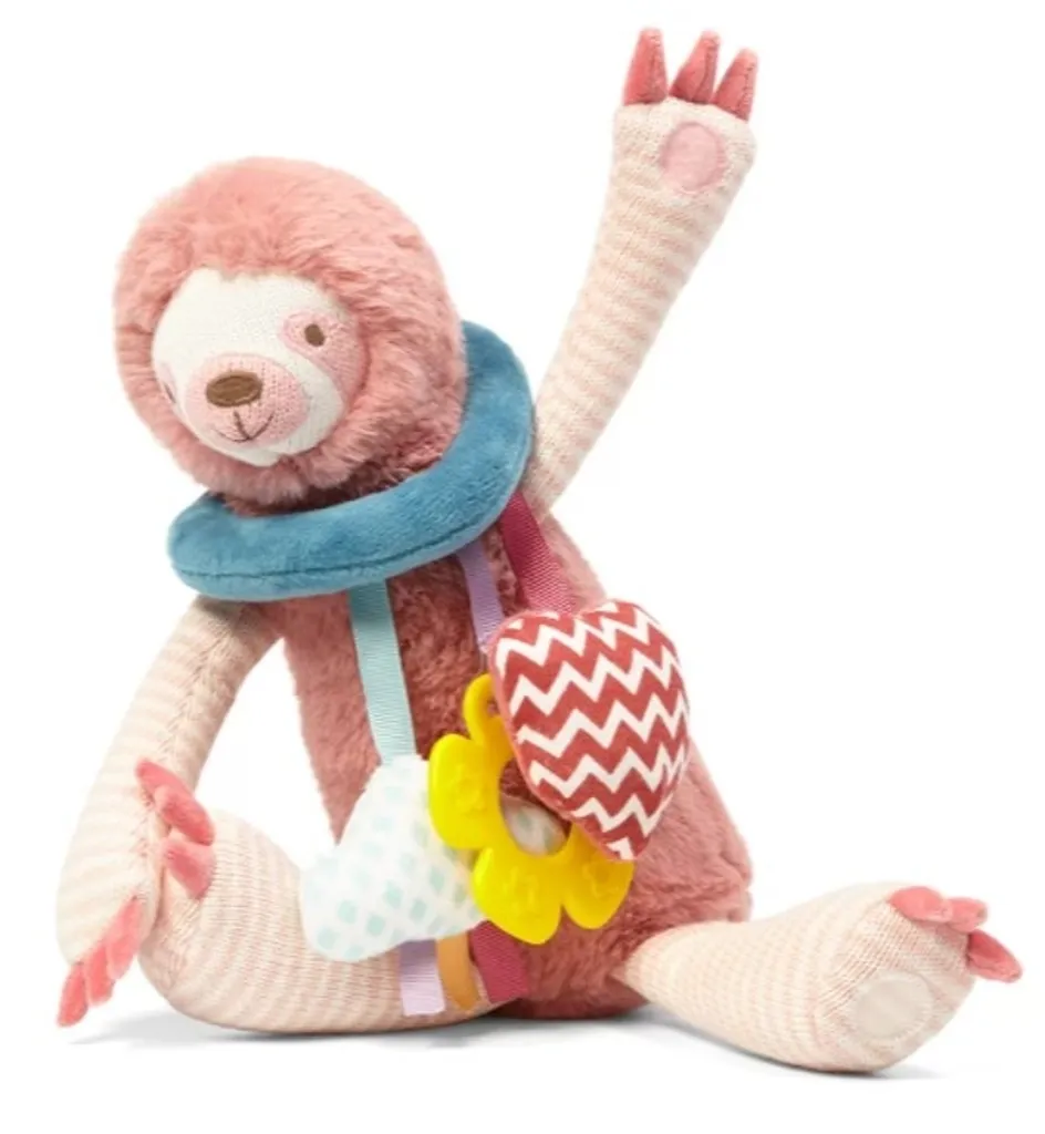 Occupez bébé partout avec le jouet suspendu Lenny le paresseux rose