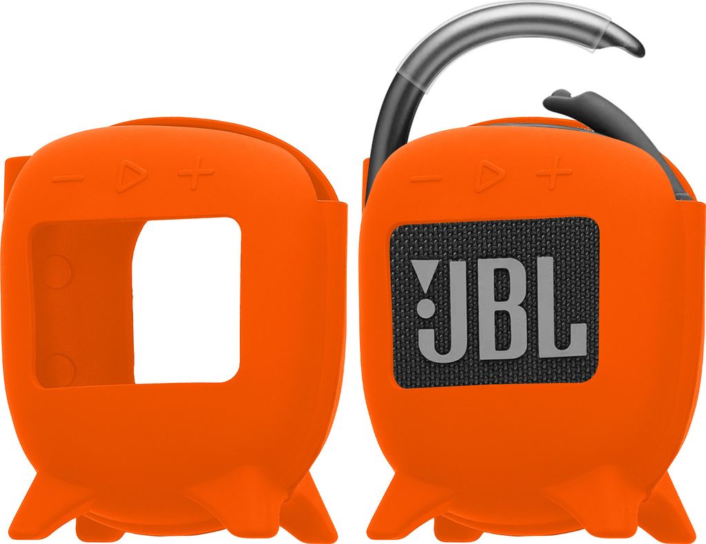 kwmobile Silikon Hülle kompatibel mit JBL Clip 4 - Schutzhülle für Mini Speaker - Cover Bluetooth Lautsprecher Orange