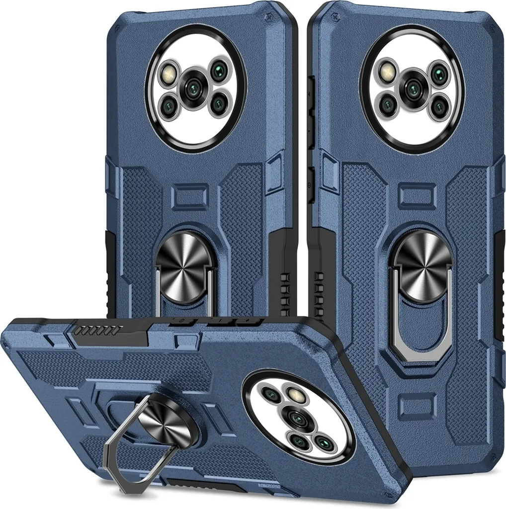 Custodia Blu Poco X3 Pro: Protezione con Stand e Supporto Magnetico