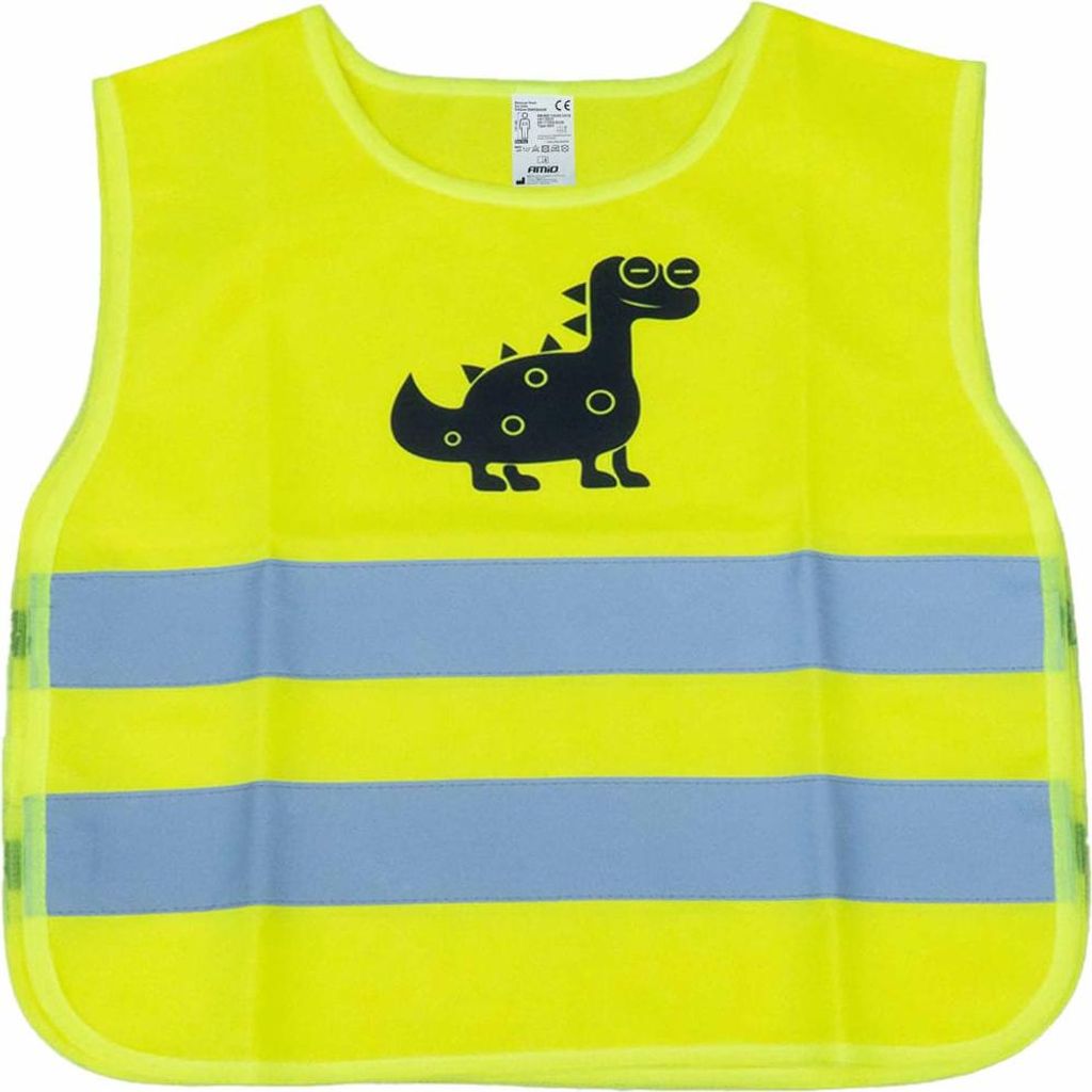 Dětská výstražná vesta Dinosaurus Žlutá Reflexní Obrázek produktu 