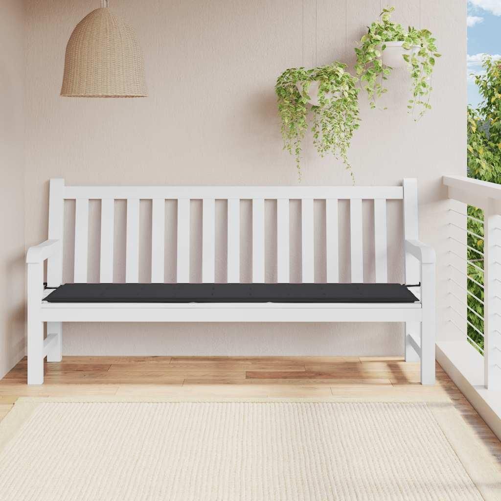 vidaXL Gartenbank-Auflage Schwarz 200x50x4 cm Oxford-Gewebe