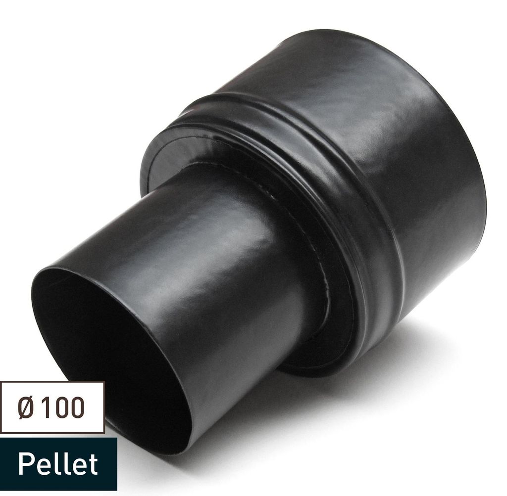 Raik Pelletrohr / Ofenrohr Erweiterung 100mm -150mm schwarz